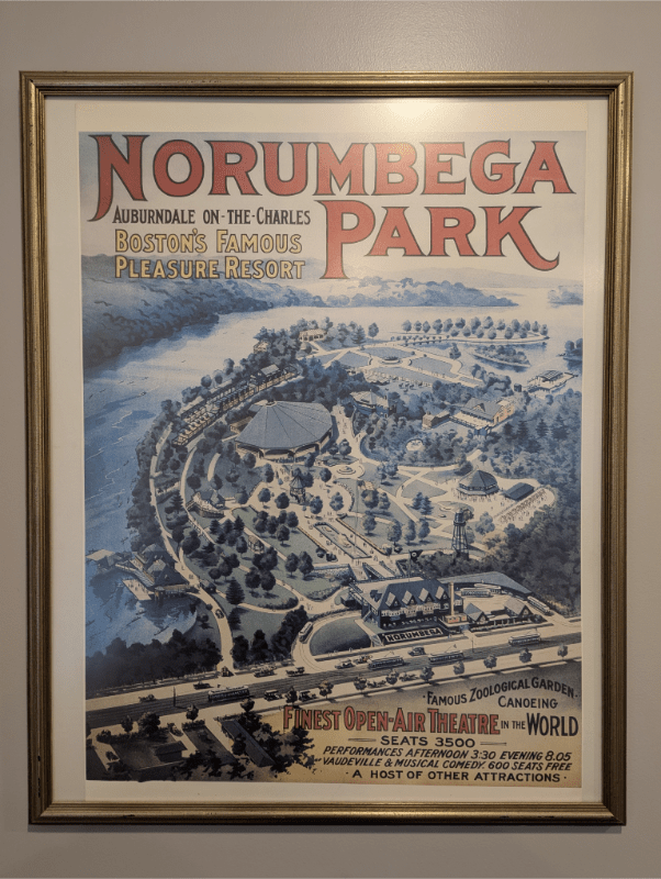 Norumbega Park Newton MA Historical Poster - Auburndale on the Charles -- JUANTHEPIGEON.COM Archive Photo
