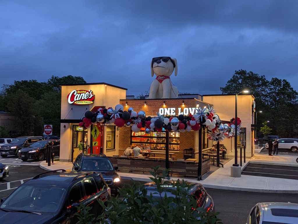 Raising Canes now open in Framingham MA 253 Cochituate Road JUAN THE PIGEON VISITS FOR THE GRAND OPENING MAY 20TH 2025